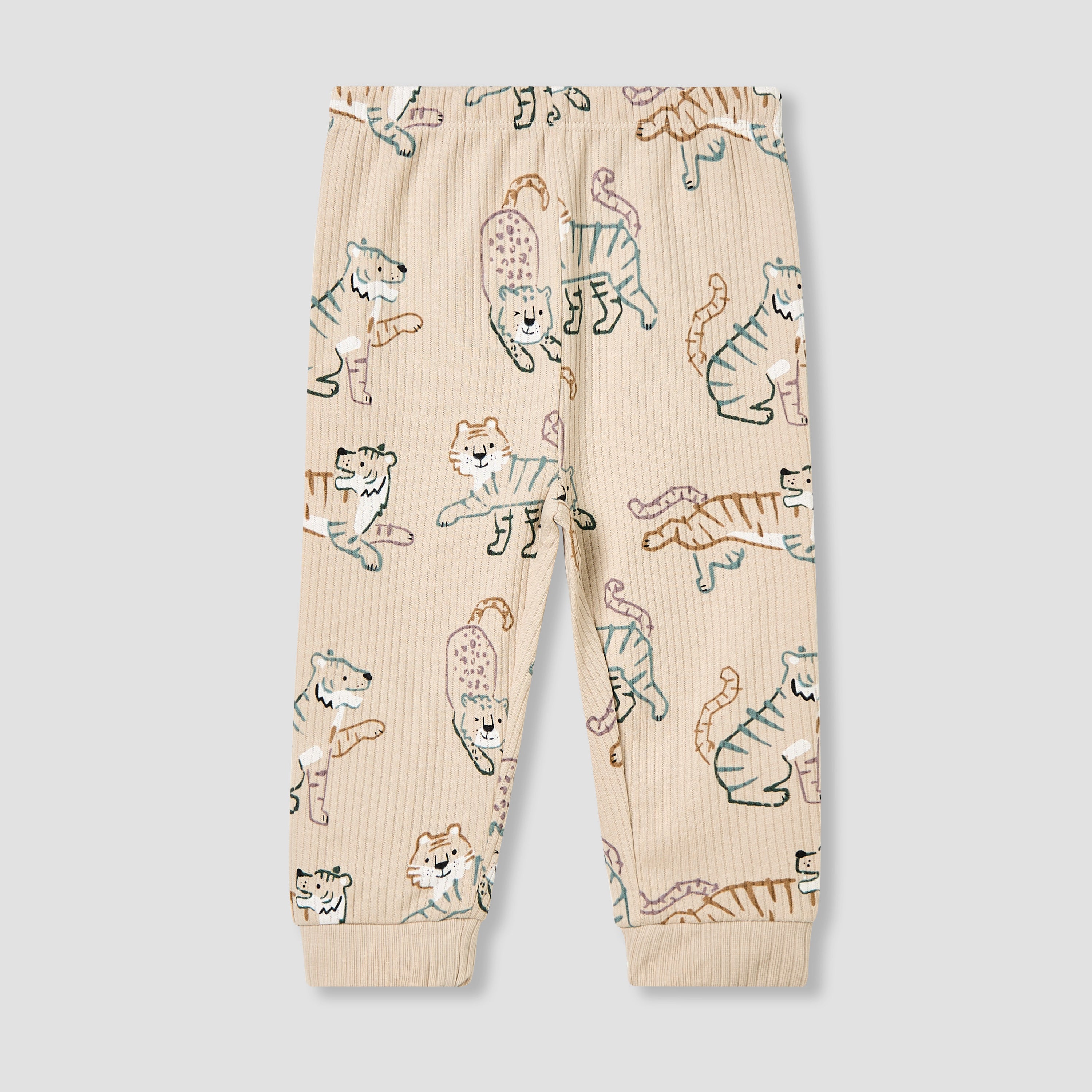 Juniors Pyjama Set with Safari Print - Cotton - Long Sleeves - Henley Neck