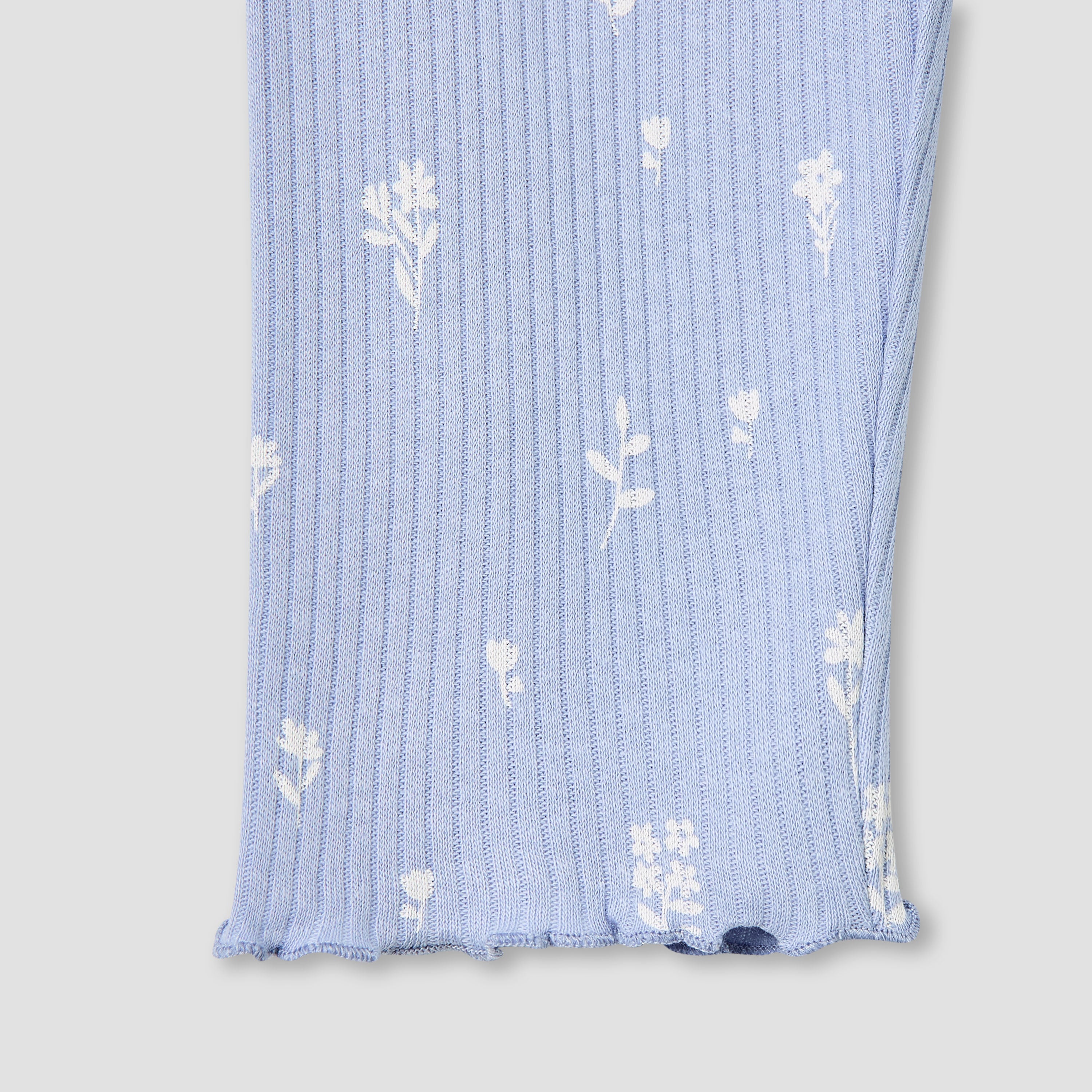 Juniors Pyjama Set with Floral Print - Cotton - Long Sleeves - Round Neck