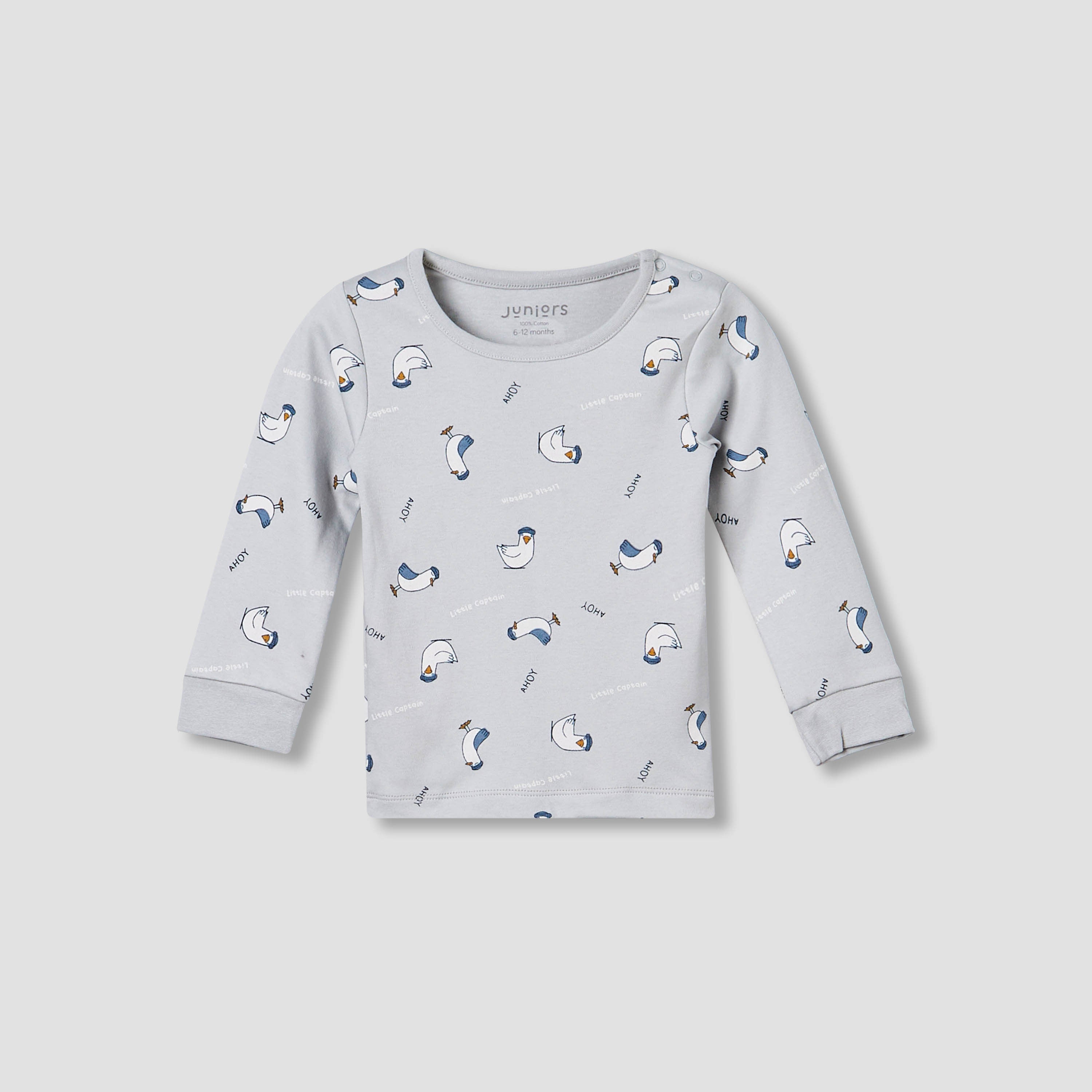 Set of 3 Juniors Cotton Long Sleeves Pyjama Set with Duck Print