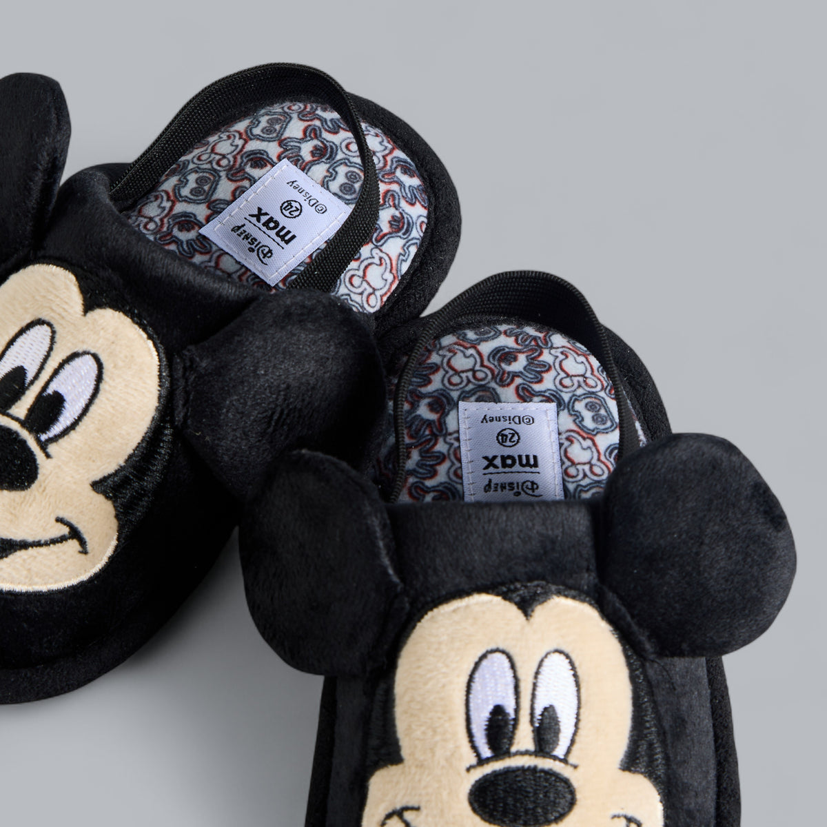 Mickey Mouse Applique Bedroom Slippers with Backstrap