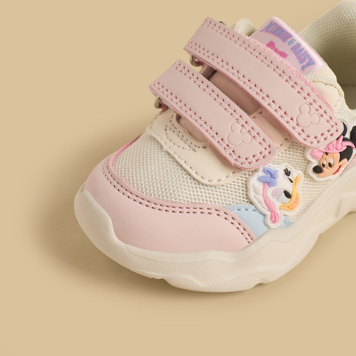 Minnie Mouse Applique Sports Shoes with Hook and Loop Closure