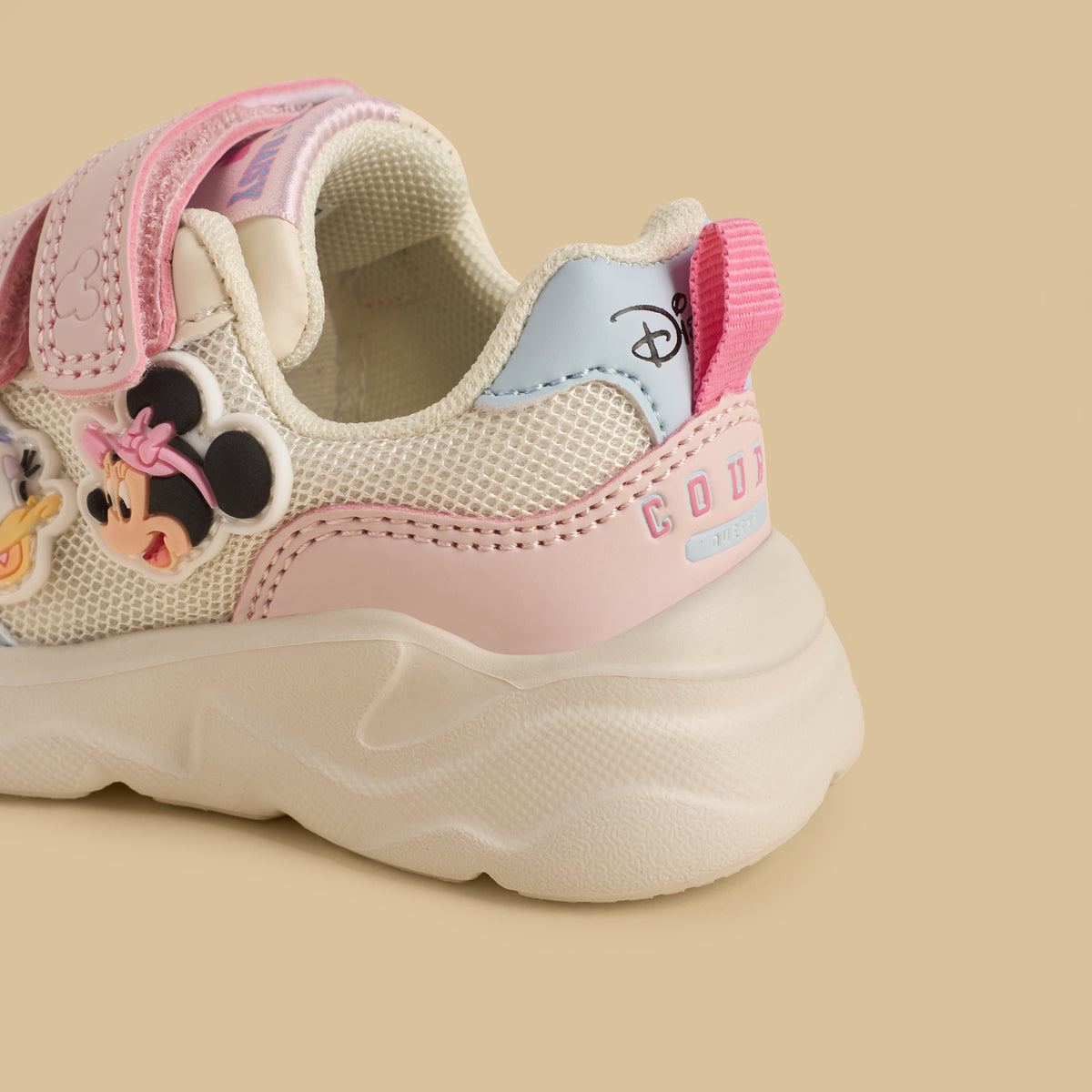 Minnie Mouse Applique Sports Shoes with Hook and Loop Closure