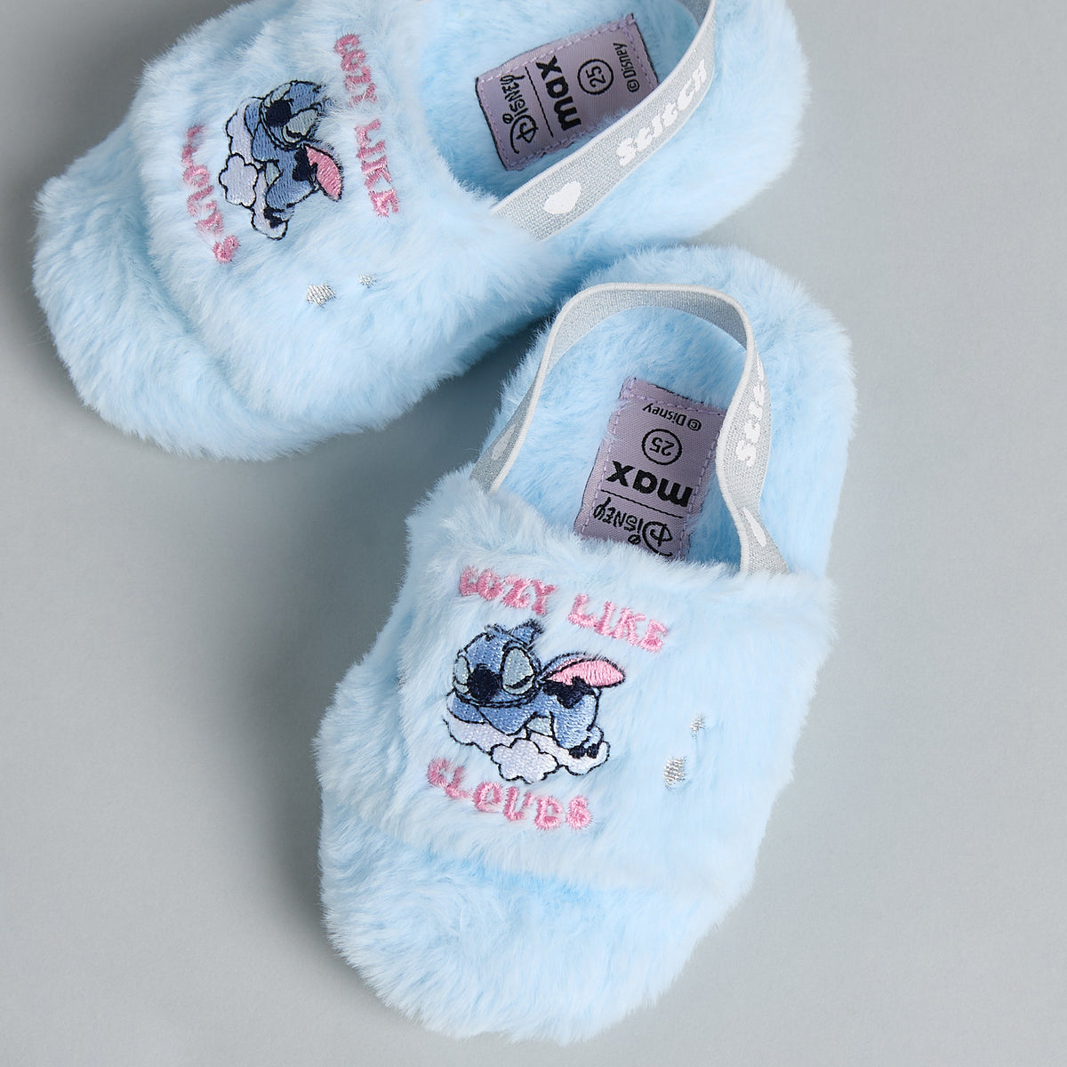 Stitch Embroidered Bedroom Slippers with Backstrap
