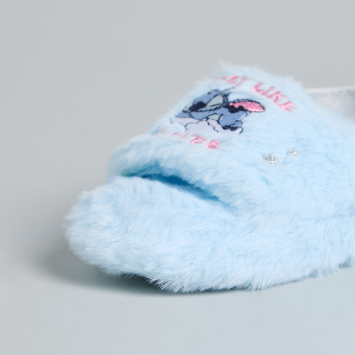 Stitch Embroidered Bedroom Slippers with Backstrap