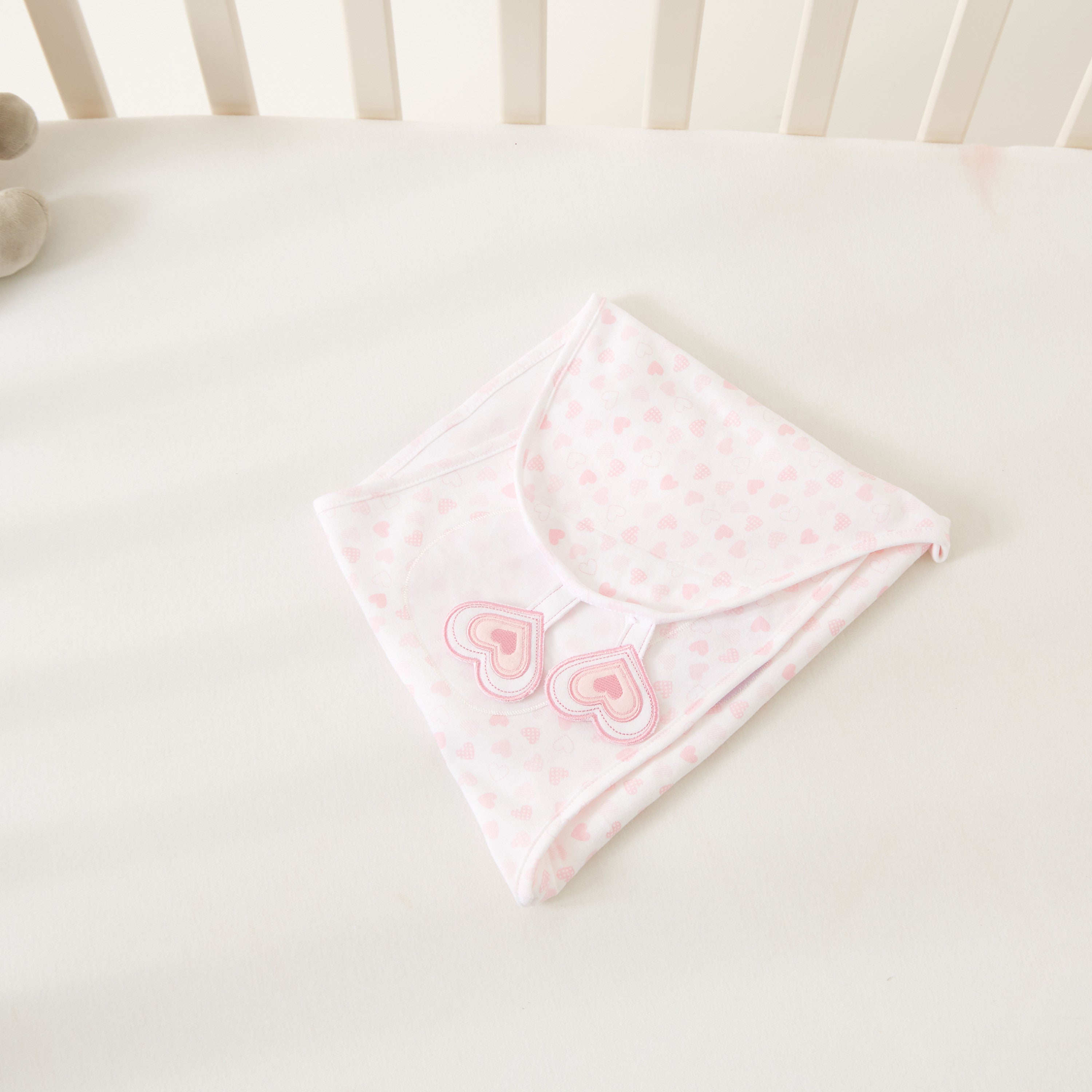 Juniors Heart Print Swaddle Wrap