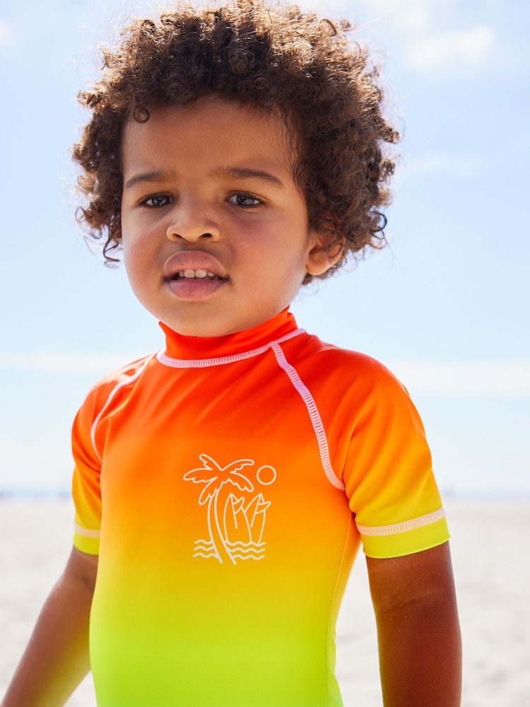 Rainbow Dip Dye Sunsafe All-In-One Swimsuit (3mths-7yrs) - Size 3-6 Months (62-68cm)