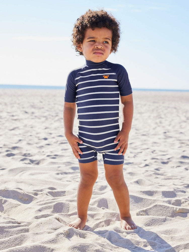 Navy Stripe Sunsafe All-In-One Swimsuit (3mths-7yrs)