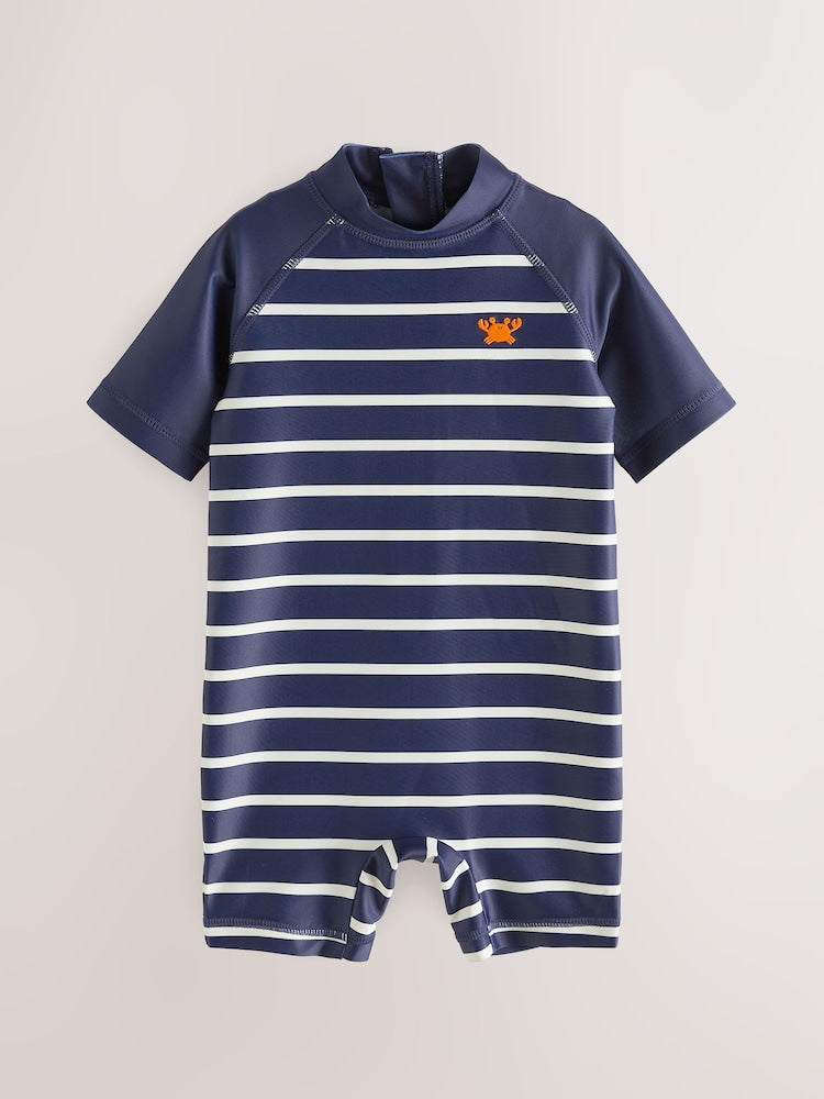 Navy Stripe Sunsafe All-In-One Swimsuit (3mths-7yrs)
