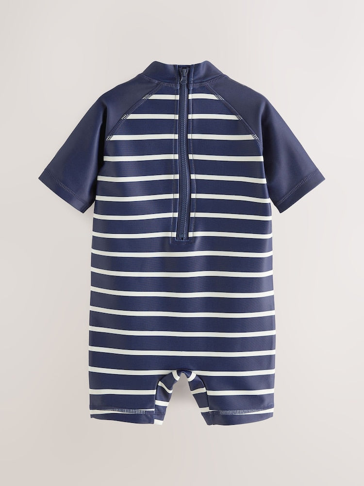 Navy Stripe Sunsafe All-In-One Swimsuit (3mths-7yrs)