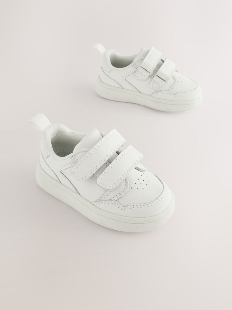 White Standard Fit (F) Touch Fastening Leather First Walker Baby Shoes - Size EU 19 (UK 3)