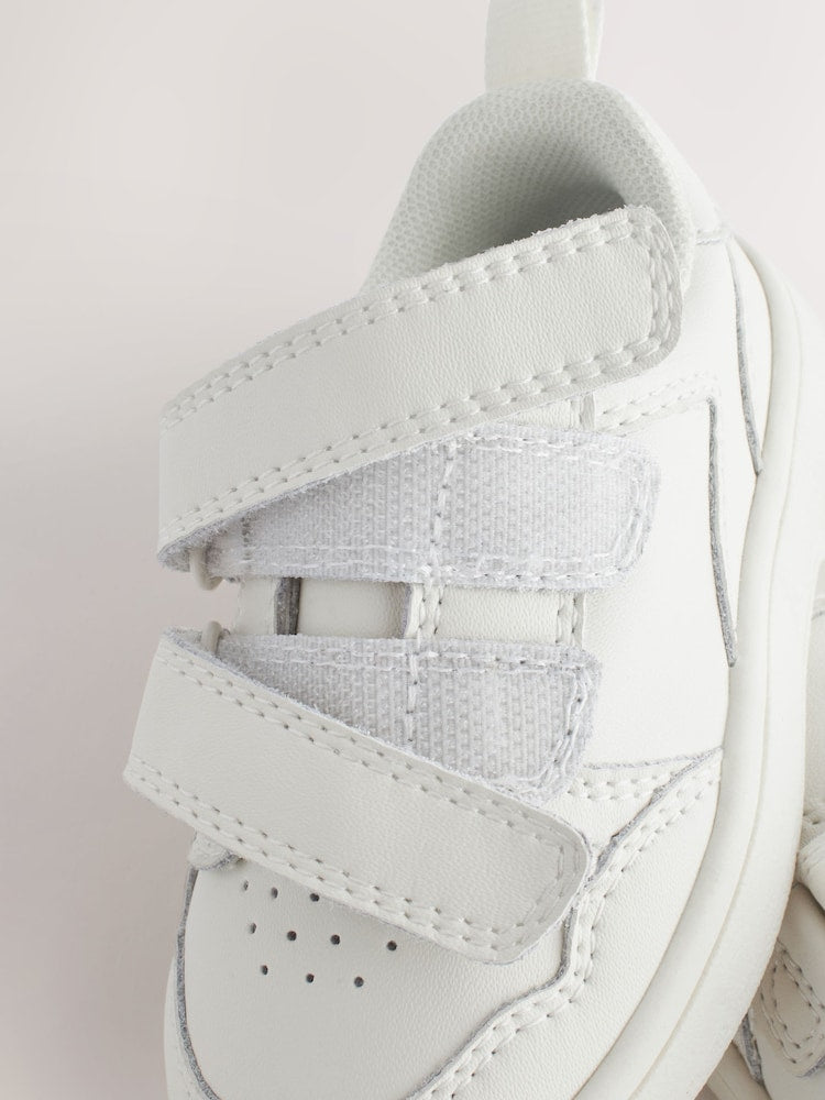 White Standard Fit (F) Touch Fastening Leather First Walker Baby Shoes - Size EU 19 (UK 3)