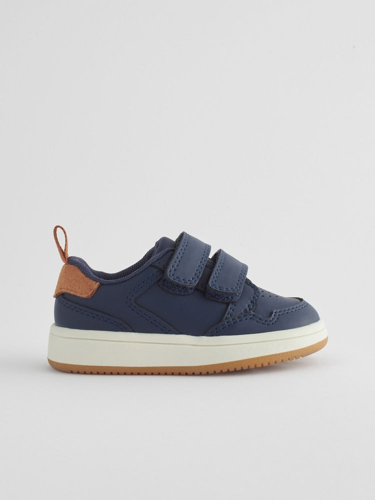 Navy Standard Fit (F) Touch Fastening Leather First Walker Baby Shoes