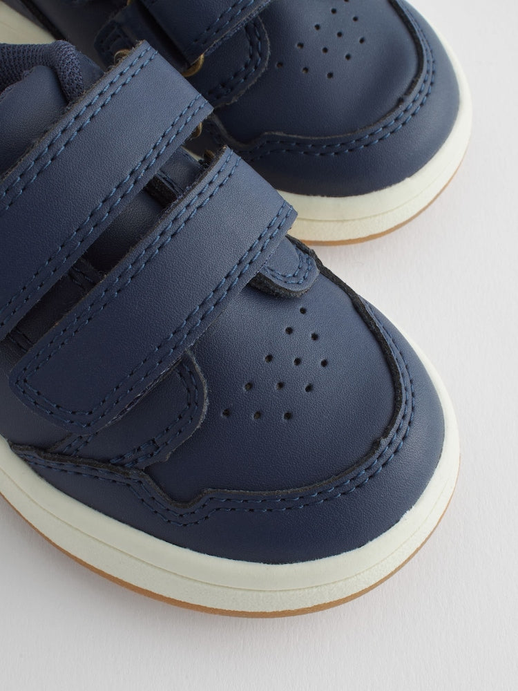 Navy Standard Fit (F) Touch Fastening Leather First Walker Baby Shoes