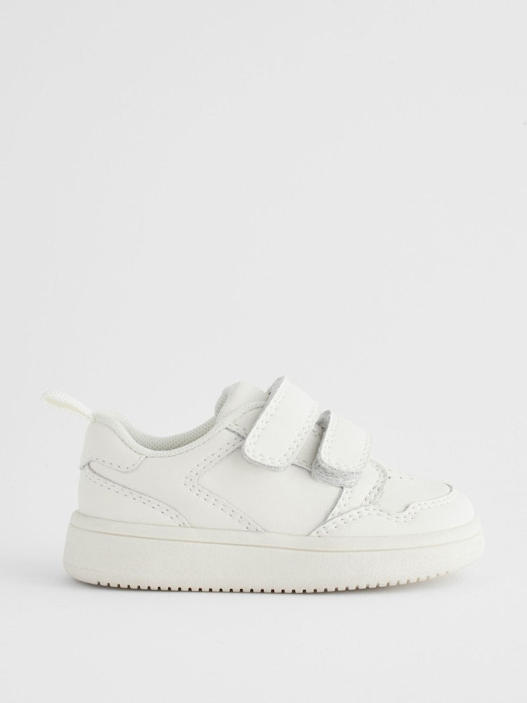 White Wide Fit (G) Touch Fastening Leather First Walker Baby Shoes