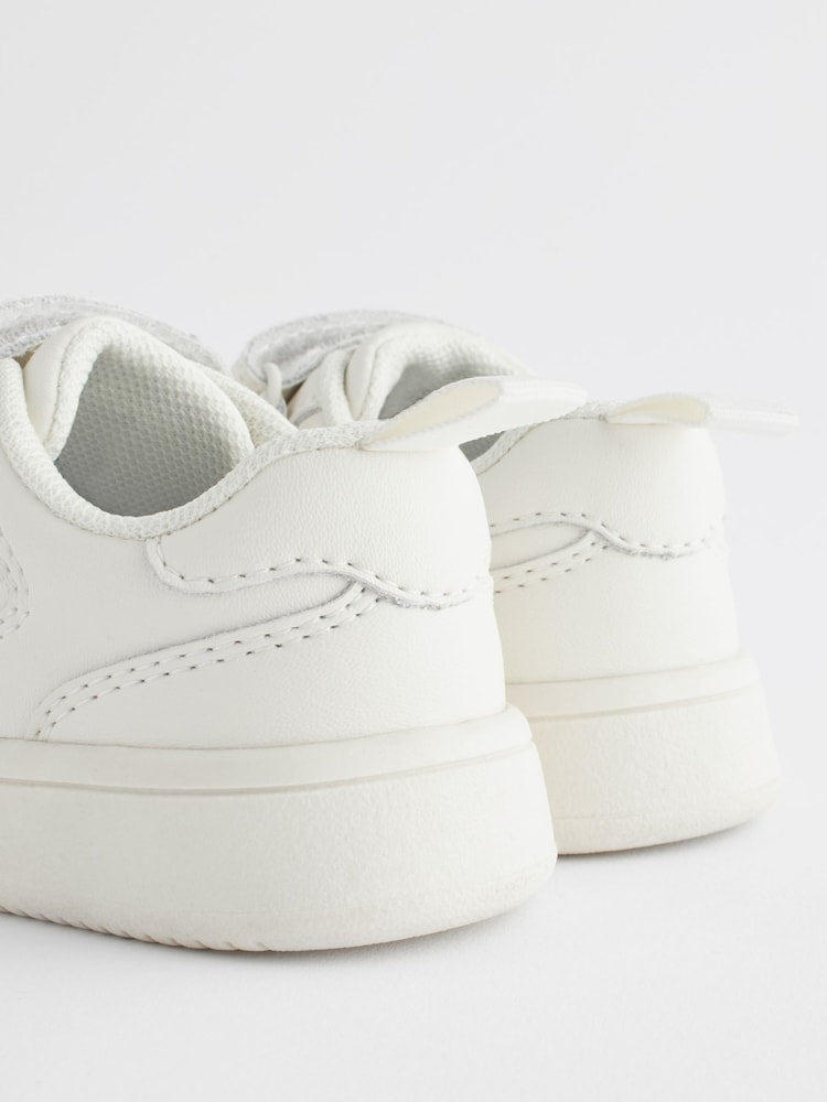 White Wide Fit (G) Touch Fastening Leather First Walker Baby Shoes