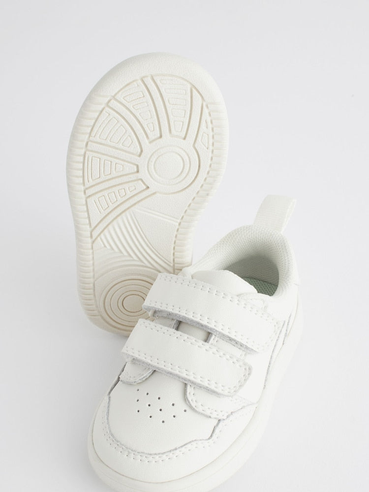 White Wide Fit (G) Touch Fastening Leather First Walker Baby Shoes