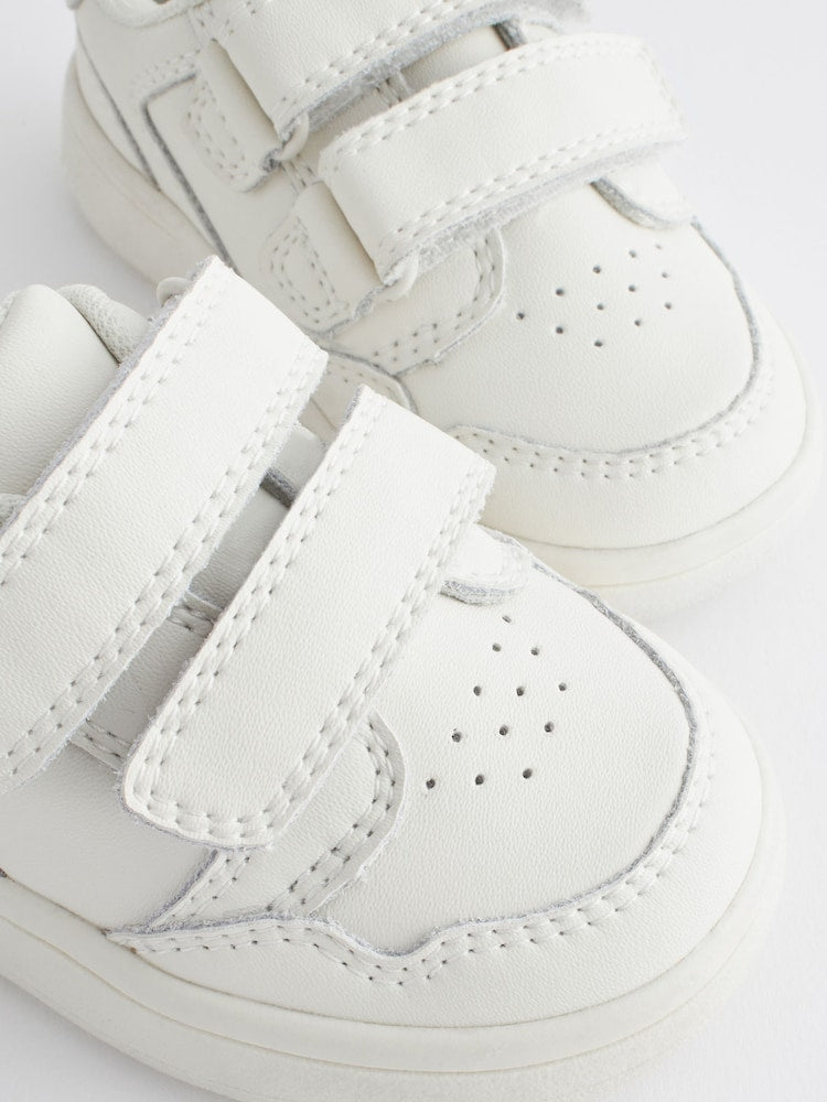 White Wide Fit (G) Touch Fastening Leather First Walker Baby Shoes