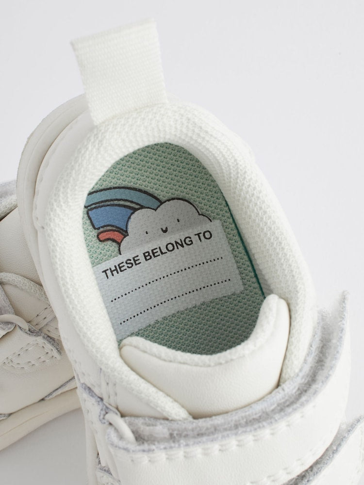 White Wide Fit (G) Touch Fastening Leather First Walker Baby Shoes