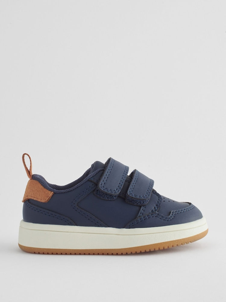 Navy Wide Fit (G) Touch Fastening Leather First Walker Baby Shoes