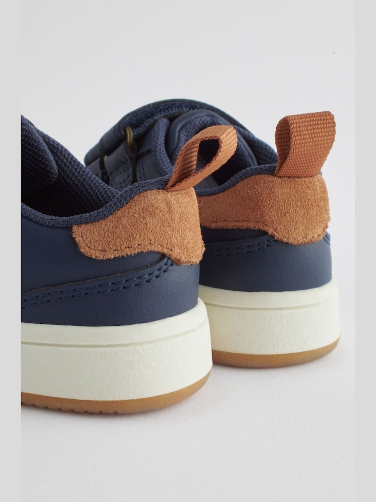 Navy Wide Fit (G) Touch Fastening Leather First Walker Baby Shoes