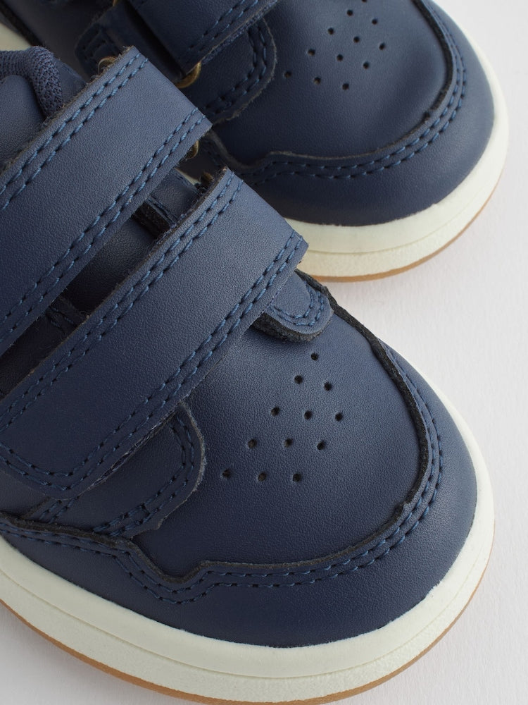 Navy Wide Fit (G) Touch Fastening Leather First Walker Baby Shoes
