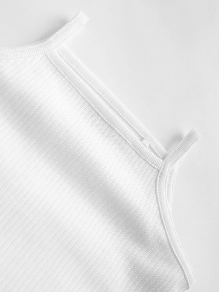 White 5 Pack Baby Strappy Bodysuits