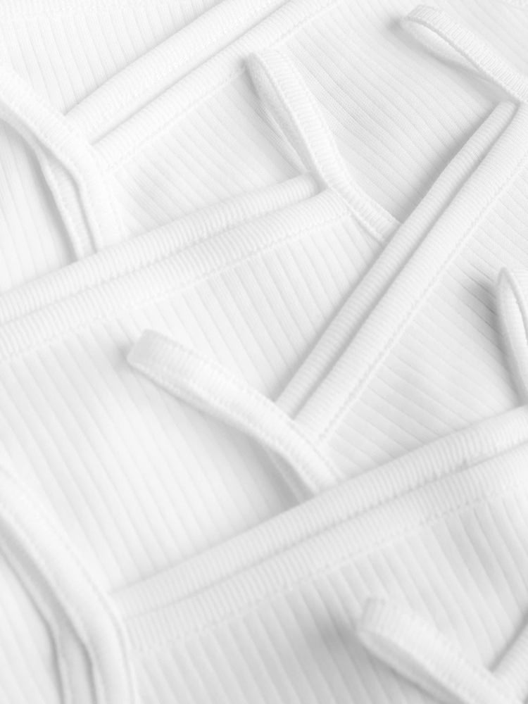 White 5 Pack Baby Strappy Bodysuits