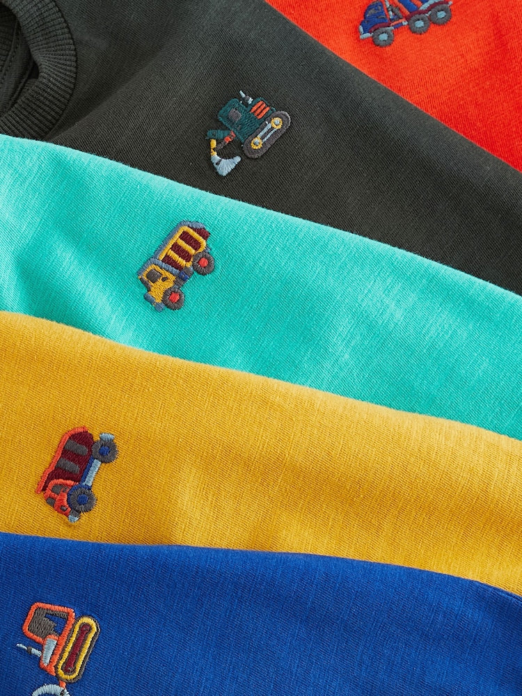 Red/Green Relaxed Fit Short Sleeve T-Shirts 5 Pack (3mths-7yrs)