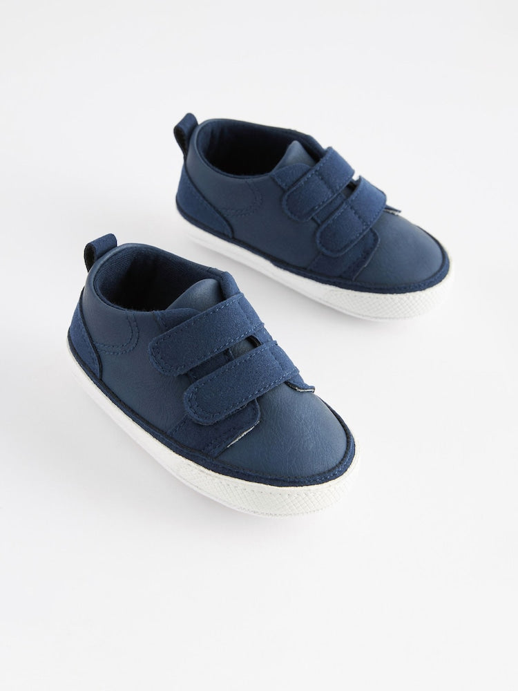 Navy Blue Touch Fastening Baby Trainers (0-2mths)