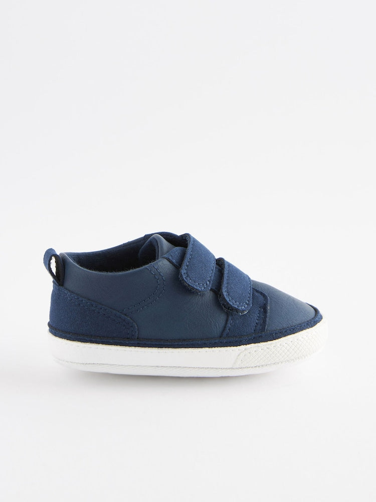 Navy Blue Touch Fastening Baby Trainers (0-2mths)