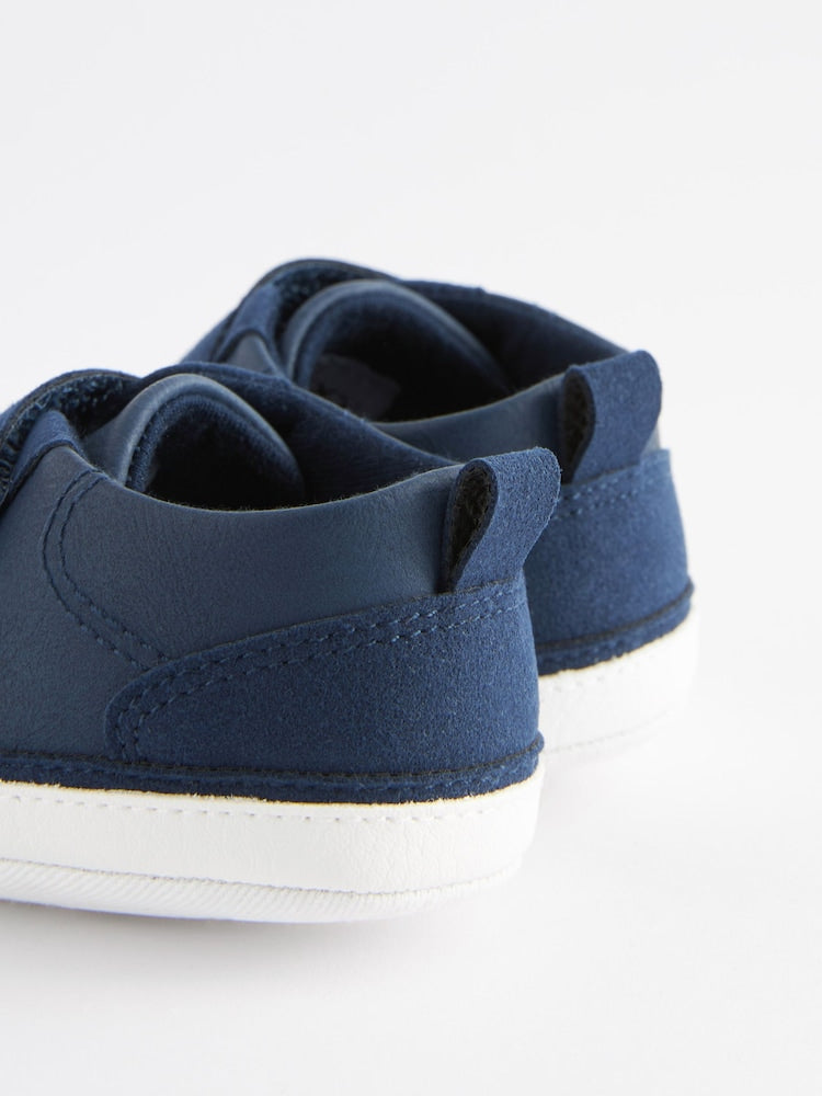 Navy Blue Touch Fastening Baby Trainers (0-2mths)