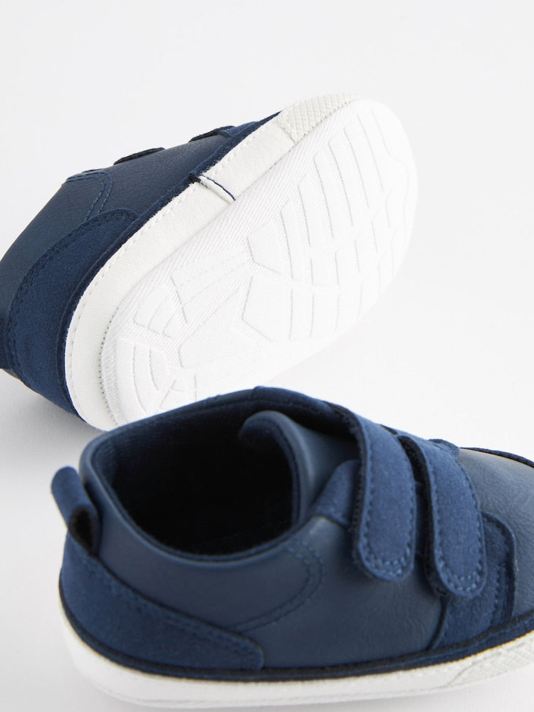 Navy Blue Touch Fastening Baby Trainers (0-2mths)