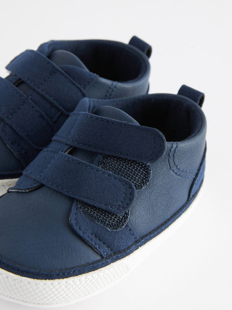Navy Blue Touch Fastening Baby Trainers (0-2mths)