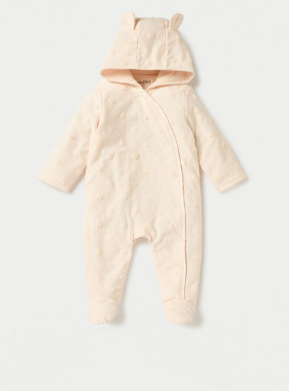 Juniors All-Over Heart Textured Hooded Sleepsuit with Snap Button Closure-baby-boys-clothing-nightwear-sleepsuits-image-1