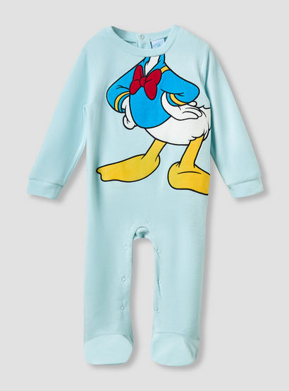 Disney Crew Neck Sleepsuit with Daisy Duck Print and Cap - Long Sleeves-baby-boys-clothing-nightwear-sleepsuits-image-2