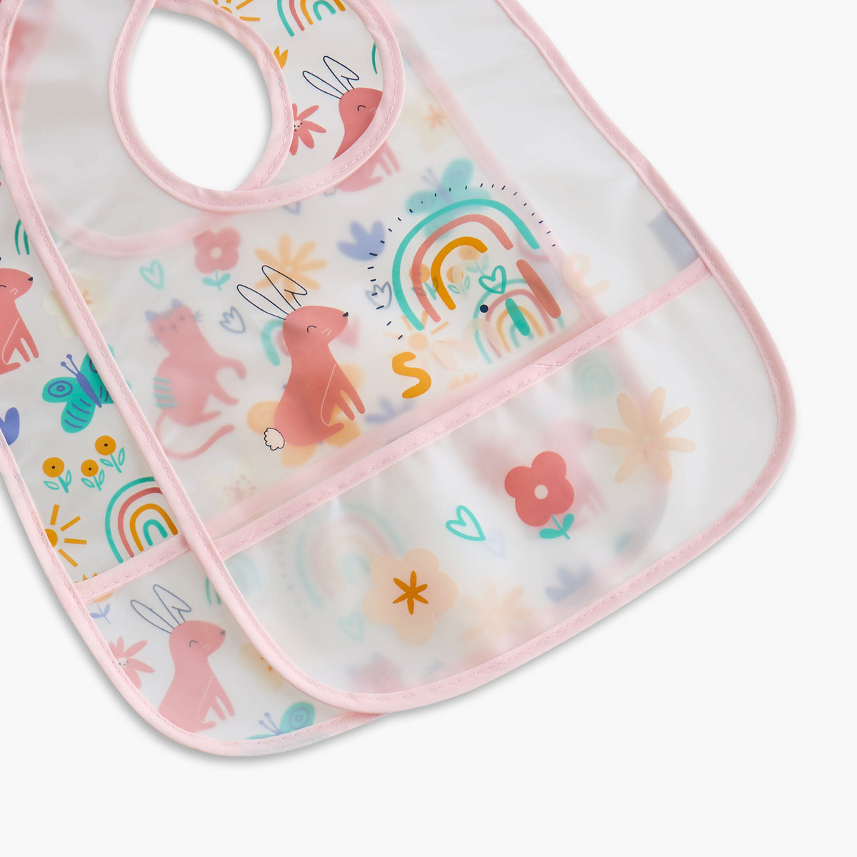 Juniors Printed Peva Bib with Hook and Loop Closure - Set of 2