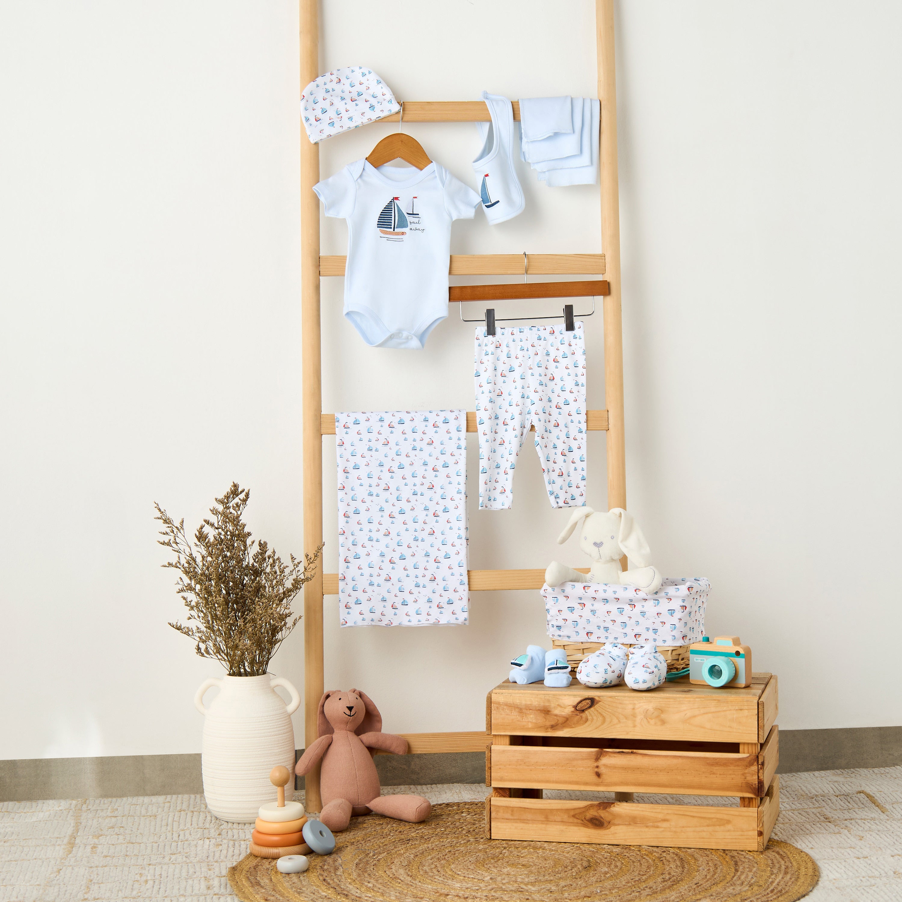 Set of 12 Juniors Clothing Gift Set with Sailboat Print