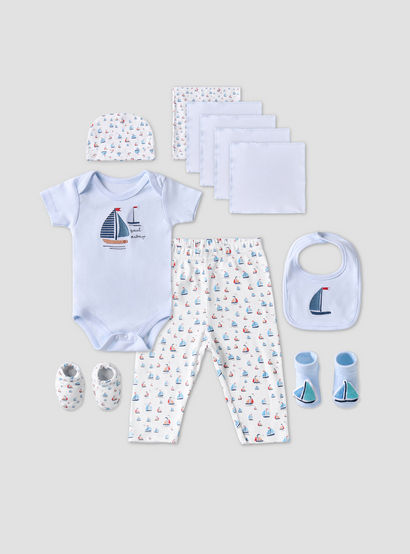 Set of 12 Juniors Clothing Gift Set with Sailboat Print-baby-boys-clothing-setsandcoords-image-2
