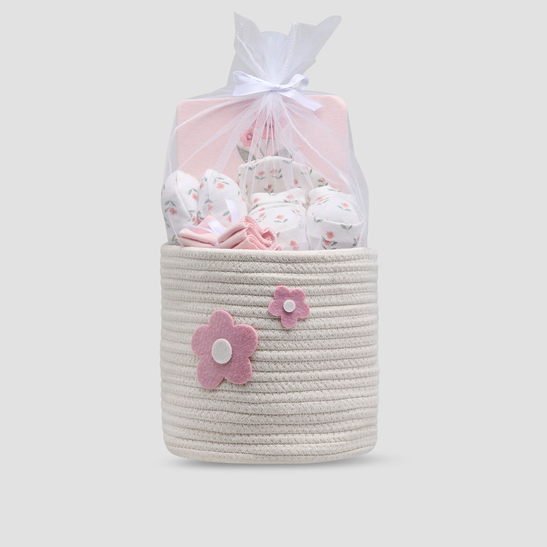 Set of 8 Juniors Clothing Gift Set with Floral Print - Pink / 0-6 mths