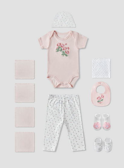 Set of 11 Juniors Clothing Gift Set with Floral Print-baby-girls-clothing-setsandcoords-image-2
