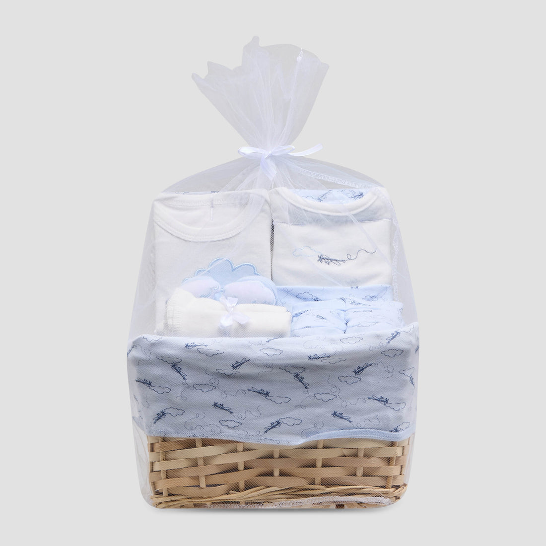 Set of 11 Juniors Clothing Gift Set with Aeroplane Print - Blue / 0-6 mths
