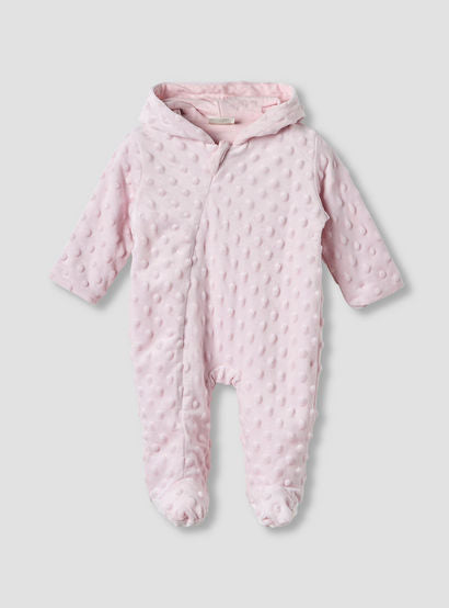 Juniors Hooded Sleepsuit with Closed Feet - Polyester - Long Sleeves-baby-girls-clothing-nightwear-sleepsuits-image-2