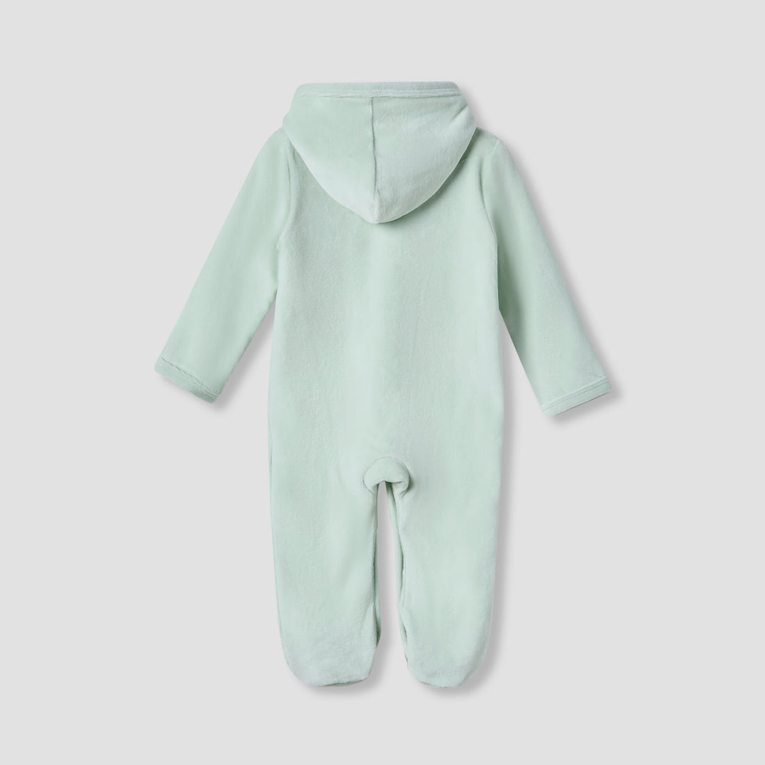 Juniors Embroidered Hooded Velour Sleepsuit with Long Sleeves