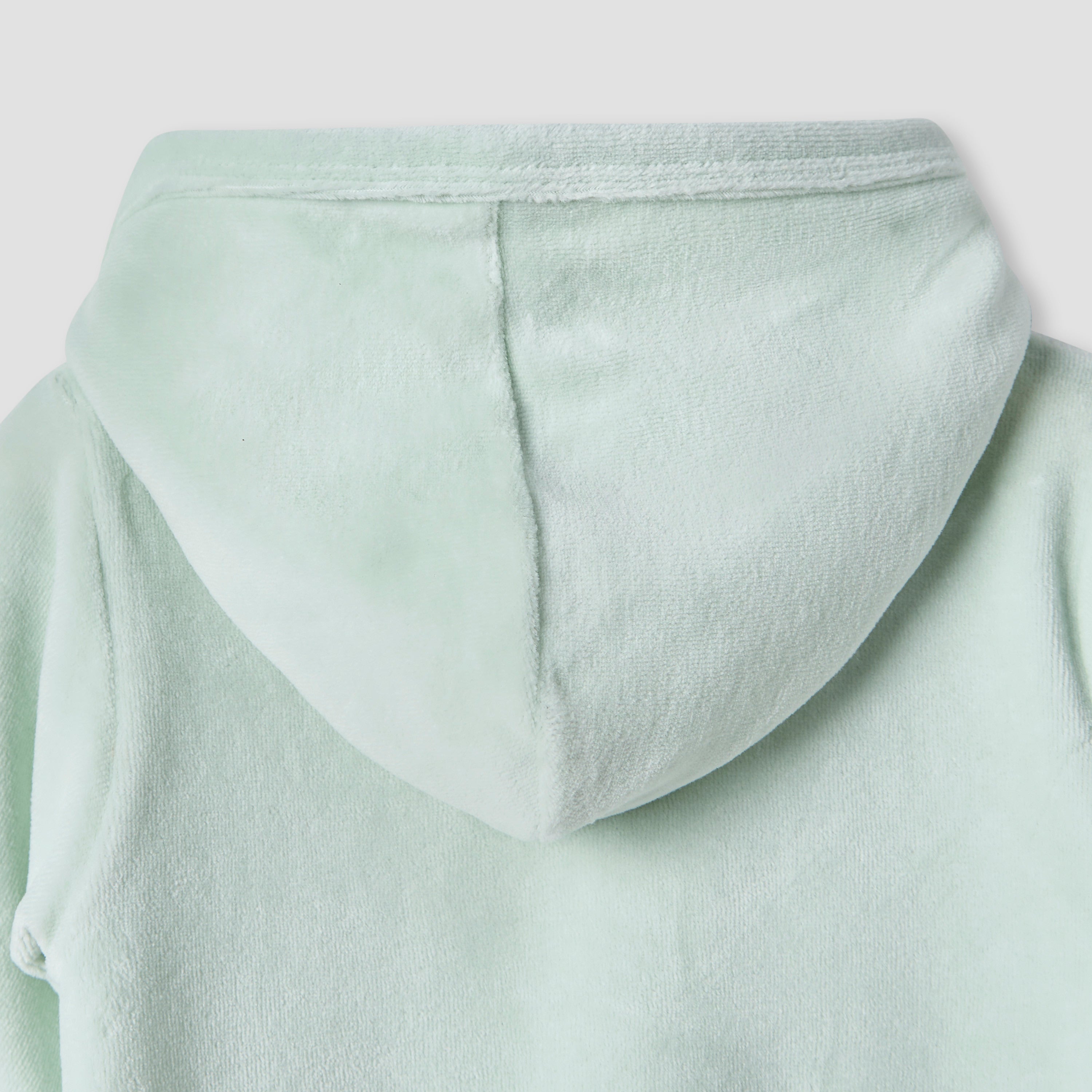 Juniors Embroidered Hooded Velour Sleepsuit with Long Sleeves