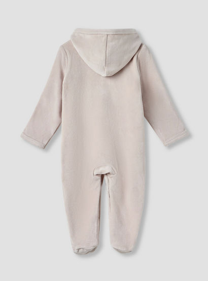 Juniors Hooded Sleepsuit with Closed Feet - Cotton Blend - Long Sleeves-baby-boys-clothing-nightwear-sleepsuits-image-2