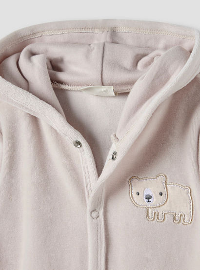 Juniors Hooded Sleepsuit with Closed Feet - Cotton Blend - Long Sleeves-baby-boys-clothing-nightwear-sleepsuits-image-3