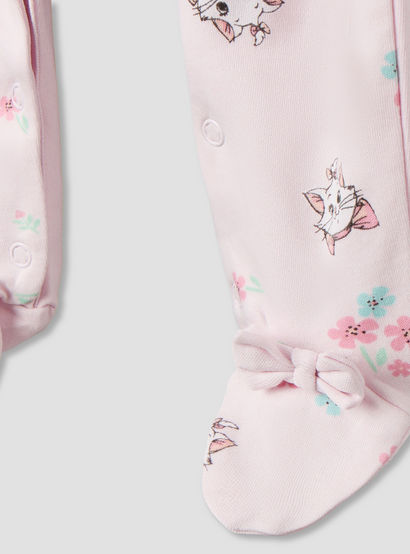 Disney Cotton Round Neck Long Sleeves Sleepsuit with Marie Print-baby-girls-clothing-nightwear-sleepsuits-image-5