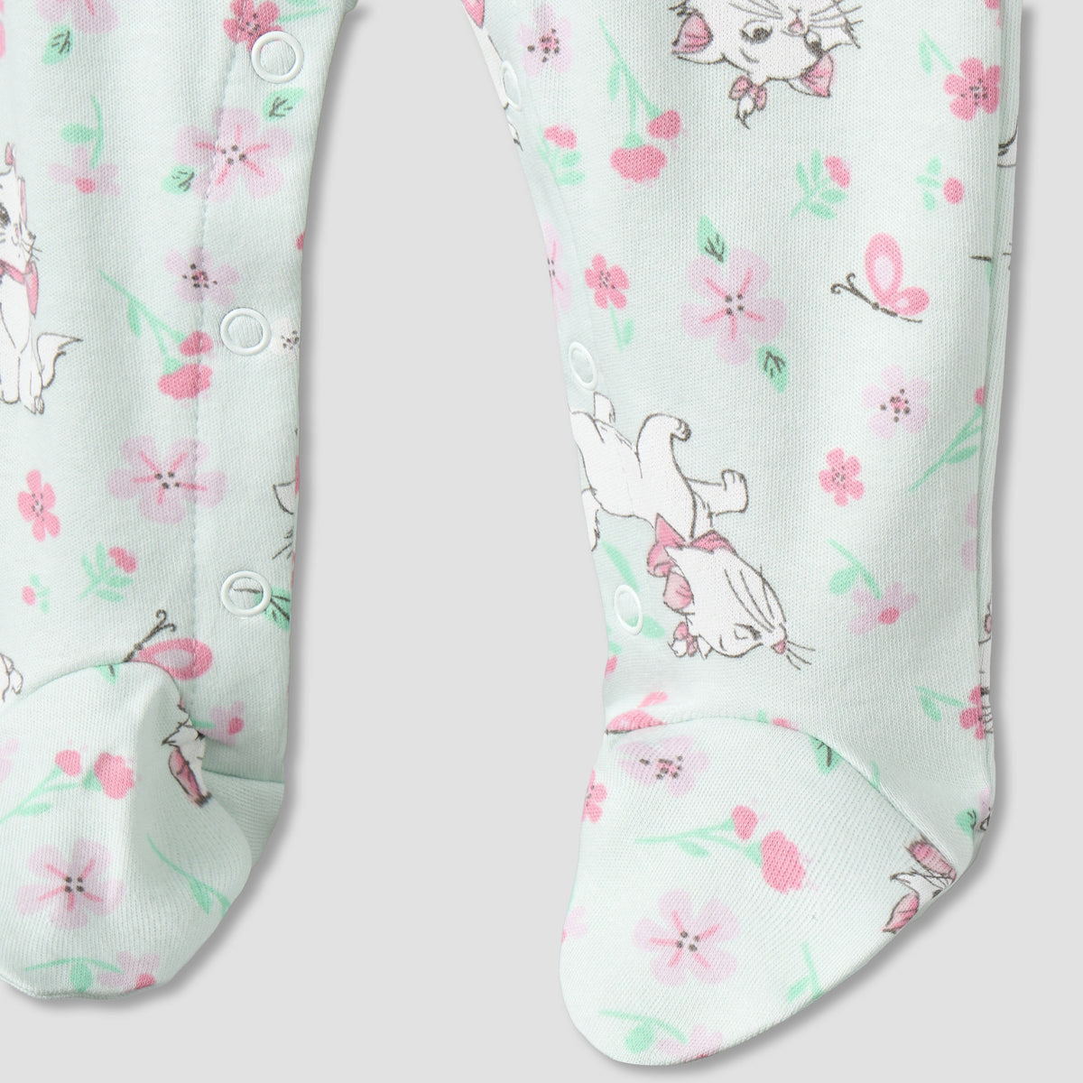 Disney Cotton Collared Long Sleeves Sleepsuit with Marie Print