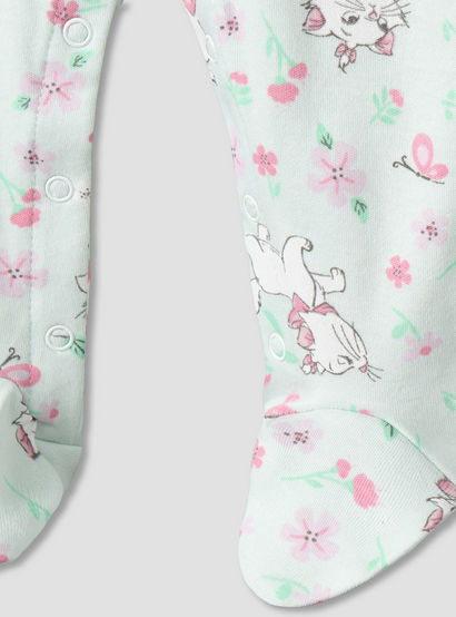 Disney Cotton Collared Long Sleeves Sleepsuit with Marie Print-baby-girls-clothing-nightwear-sleepsuits-image-5