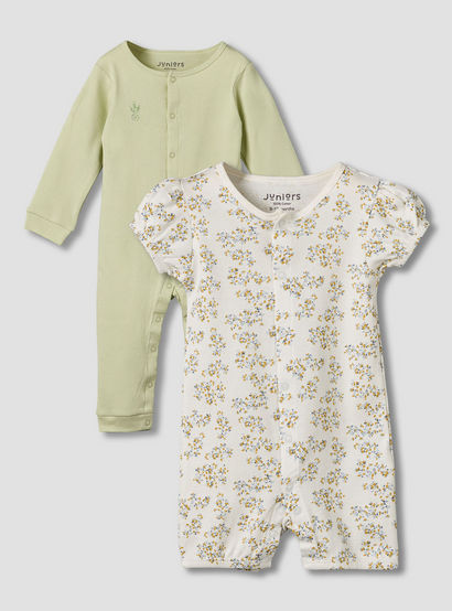 Set of 2 Juniors Cotton Round Neck Sleepsuit with Print-baby-girls-clothing-nightwear-sleepsuits-image-1